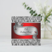 レッドゼブラ女性21st誕生日パーティー 招待状 (スタンド正面)