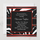 レッドゼブラSweet sixteen誕生会 招待状 (裏面)