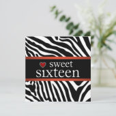 レッドゼブラSweet sixteen誕生会 招待状 (スタンド正面)