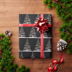 レッドソックスとベースボールのクリスマスツリー ラッピングペーパー