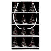 レッドソックスと野球クリスマスツリー スモールペーパーバッグ (裏面)