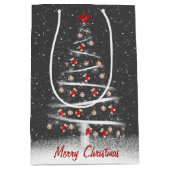 レッドソックスと野球クリスマスツリー ミディアムペーパーバッグ (正面)