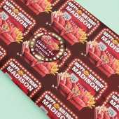 レッドソファ映画ナイト誕生日 パーソナライズされた ラッピングペーパー