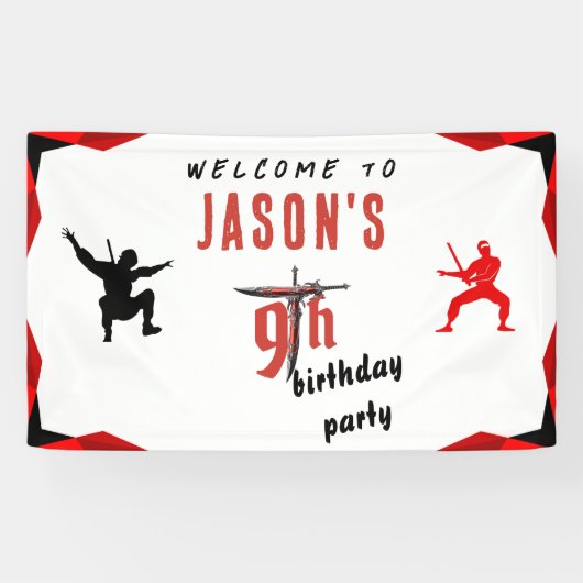 レッドソードボーイの誕生日パーティーへようこそ 横断幕 (横)