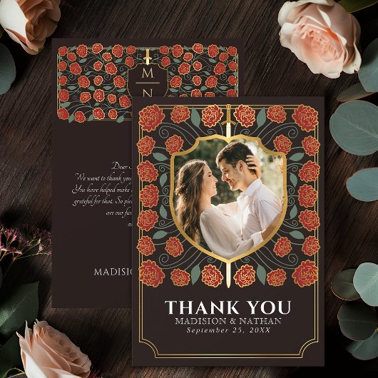 レッドソード&シールド中世ファンタジー結婚ズ サンキューカード