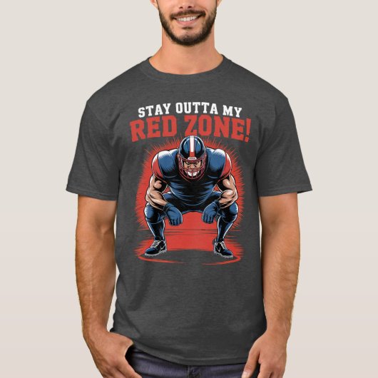 レッドゾーンサッカー選手の外に滞在 Tシャツ (正面)