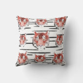 レッドタイガーウォーターカラーブラックストライプ〔占星術の〕十二宮図動物 クッション (裏面)