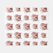 レッドタイガーウォーター色〔占星術の〕十二宮図動物 フリースブランケット (正面(横))