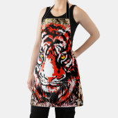 レッドタイガーエプロン | Tigerカラフル顔 エプロン (インサイチュ)