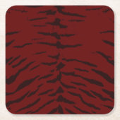 レッドタイガーデジタルプリント スクエアペーパーコースター (正面)