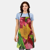 レッドタイガーリリー絵を描ズ エプロン (着用した状態)