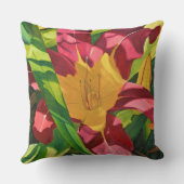 レッドタイガーリリー絵を描フローラズ、大 クッション (裏面)