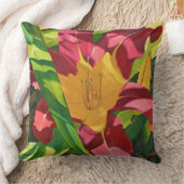 レッドタイガーリリー絵を描フローラズ、大 クッション (ブランケット)