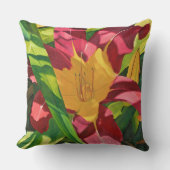 レッドタイガーリリー絵を描フローラズ、大 クッション (正面)