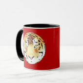 レッドタイガー水中国の色2022年新年〔占星術の〕十二宮図 マグカップ (正面左)