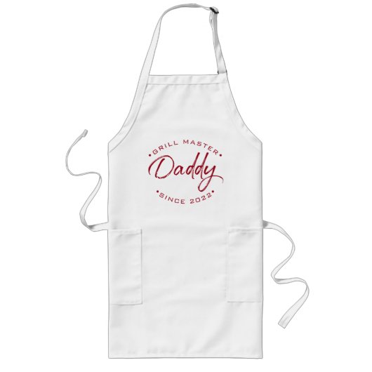 レッドタイプグリルマスターダディカスタムー年 ロングエプロン (正面)