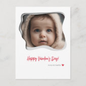 レッドタイポグラフィバレンタインデー写真 シーズンポストカード (正面)