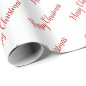 レッドタイポグラフィパターンメリークリスマス ラッピングペーパー (ロールコーナー)