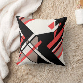 レッドタウペ白黒対角ジオメトリックデザイン クッション (ブランケット)