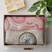 レッドタコクラーケンヴィンテージマップコンパス航海の 薄葉紙 (ギフト)