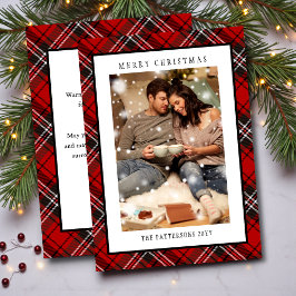 レッドタターンチェックのクリスマスパターン ホリデー 写真 シーズンカード