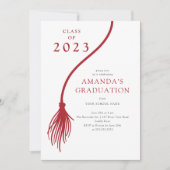 レッドタモダンッセル卒業パーティー招待状 招待状 (正面)