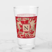 レッドタンかわいらしダマスクカントリーファームハウス タンブラーグラス (裏面)