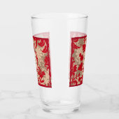 レッドタンかわいらしダマスクカントリーファームハウス タンブラーグラス (左)