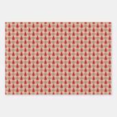 レッドタンカントリープレイドツリーズクリスマスホリデー ラッピングペーパーシート (正面2)