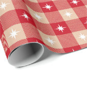 レッドタンバッファロープレイドカントリー素朴クリスマス ラッピングペーパー (ロールコーナー)