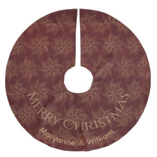 レッドタンパーソナライズされたスワーズデザイン ブラッシュドポリエステルツリースカート