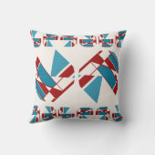 レッドターコイズ縁どネイビーセンチュリーモダン半 クッション (裏面)