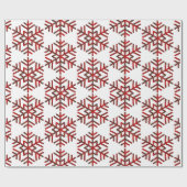 レッドタータンチェックの雪の結晶模様 ラッピングペーパー (フラット)