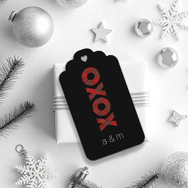 レッドタータンチェッククリスマスサンキュー ギフトタグ