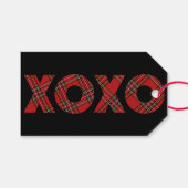 レッドタータンチェッククリスマスハッピーホリデイズ ギフトタグ (正面(横))