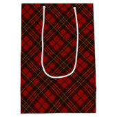 レッドタータンチェッククリスマスプレド冬の休日パターン ミディアムペーパーバッグ (裏面)