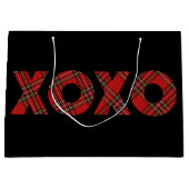 レッドタータンチェッククリスマスホー ラージペーパーバッグ (正面)