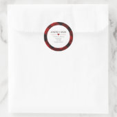 レッドタータンチェッククリスマス差出人住所 ラウンドシール (バッグ)