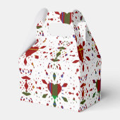 レッドタータンチェック格子模様ホワイトレース結婚ハート フェイバーボックス (裏面サイド)