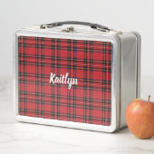 レッドタータンチェック格子状ステンレスランチボックス メタルランチボックス (インサイチュ)