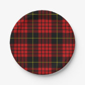 レッドタータンチェック紙プレート ペーパープレート (正面)
