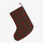 レッドタータンチェック オーダーメイド スモールクリスマスストッキング (裏面 (吊り時))