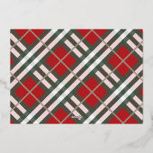 レッドタータン柄のクリスマスホリデーカード 箔シーズンカード (裏面)