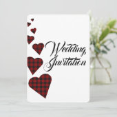 レッドタータン結婚式招待状 招待状 (スタンド正面)