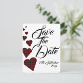 レッドタータン ウェディング セーブ・ザ・デート 招待状 (スタンド正面)