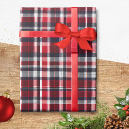 レッドタータン チェック柄 おしゃれ クリスマス ラッピングペーパー