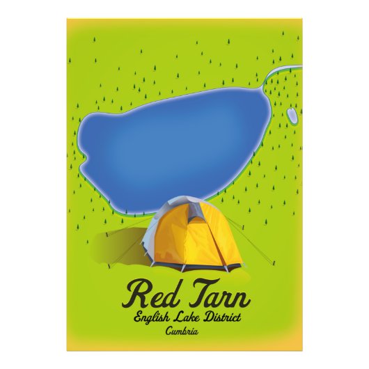 レッドターンイングリッシュレイク地区の地図 フォトプリント            (正面)