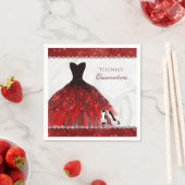 レッドダイヤモンドスパークルグラムキンセアニラ スタンダードカクテルナプキン (インサイチュ)