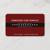 レッドダイヤモンドデザイン- Rhinestone 名刺 (正面)