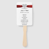 レッドダイヤモンドハート結婚式 プログラム ハンドファン (正面)